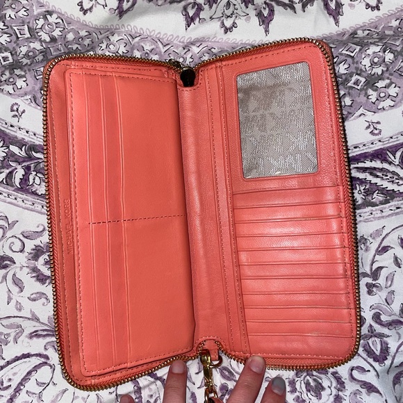Coral colored Michael Kors wristlet - Picture 2 of 4